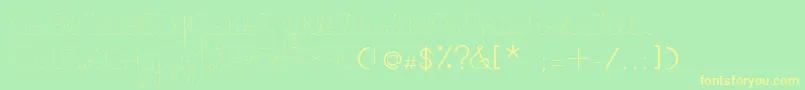 LumenDots-fontti – keltaiset fontit vihreällä taustalla
