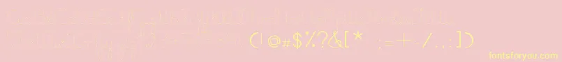 LumenDots-fontti – keltaiset fontit vaaleanpunaisella taustalla
