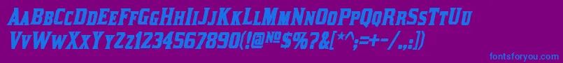 KirstyBoldItalic Font – Blue Fonts on Purple Background
