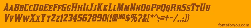 KirstyBoldItalic Font – Brown Fonts on Orange Background