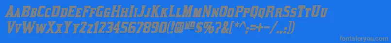 KirstyBoldItalic Font – Gray Fonts on Blue Background