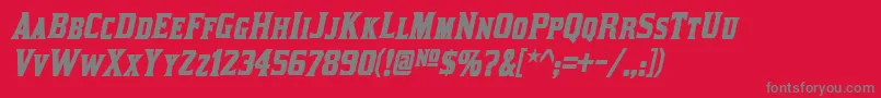 KirstyBoldItalic Font – Gray Fonts on Red Background