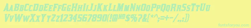 KirstyBoldItalic Font – Green Fonts on Yellow Background