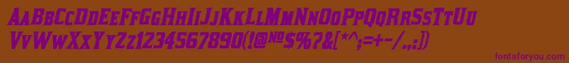 KirstyBoldItalic Font – Purple Fonts on Brown Background