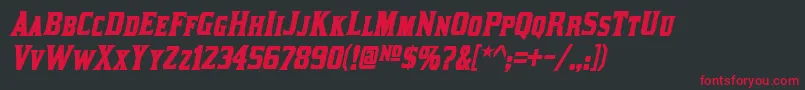 KirstyBoldItalic Font – Red Fonts on Black Background