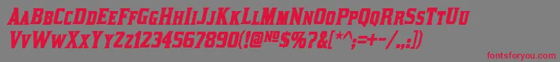 KirstyBoldItalic Font – Red Fonts on Gray Background