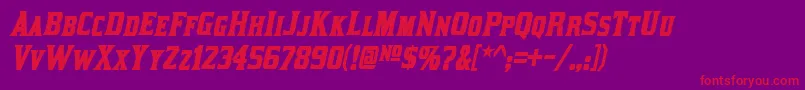 KirstyBoldItalic Font – Red Fonts on Purple Background