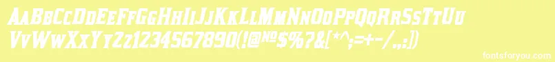 KirstyBoldItalic Font – White Fonts on Yellow Background