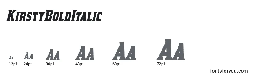KirstyBoldItalic Font Sizes