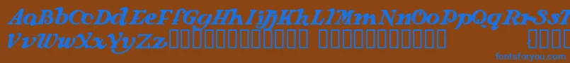 Langhorne-Schriftart – Blaue Schriften auf braunem Hintergrund