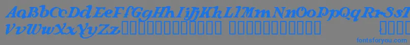 フォントLanghorne – 灰色の背景に青い文字