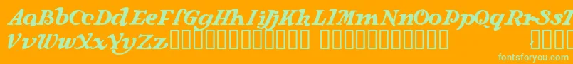 Langhorne Font – Green Fonts on Orange Background