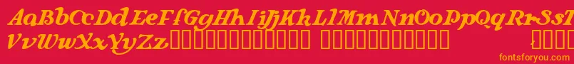 フォントLanghorne – 赤い背景にオレンジの文字