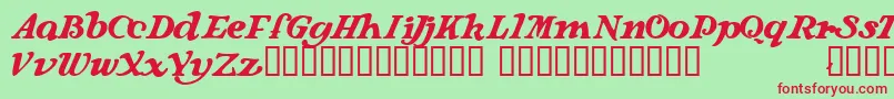Czcionka Langhorne – czerwone czcionki na zielonym tle