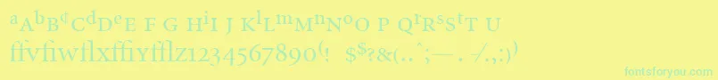 MinionExpertDisplayRegular Font – Green Fonts on Yellow Background