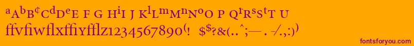 MinionExpertDisplayRegular Font – Purple Fonts on Orange Background