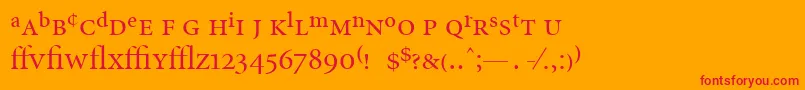 MinionExpertDisplayRegular Font – Red Fonts on Orange Background