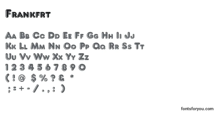 A fonte Frankfrt – alfabeto, números, caracteres especiais