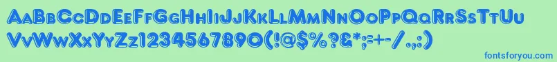Frankfrt Font – Blue Fonts on Green Background