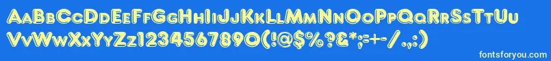 Frankfrt Font – Yellow Fonts on Blue Background