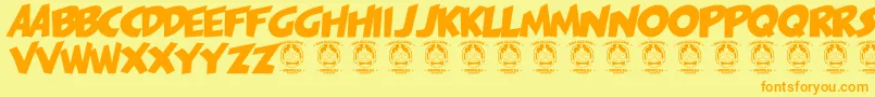 Pagijakarta Font – Orange Fonts on Yellow Background