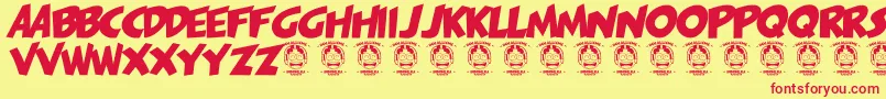 Pagijakarta Font – Red Fonts on Yellow Background