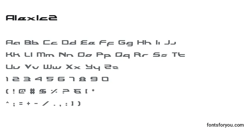 Schriftart Alexlc2 – Alphabet, Zahlen, spezielle Symbole