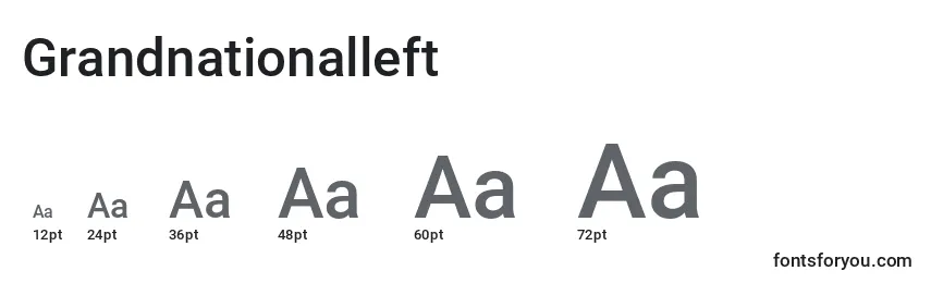 Размеры шрифта Grandnationalleft