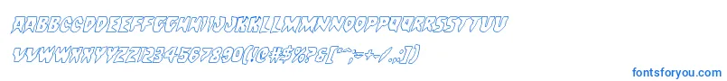 Шрифт Countsuckulaoutital – синие шрифты на белом фоне