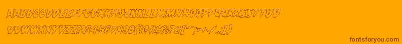 Fonte Countsuckulaoutital – fontes marrons em um fundo laranja