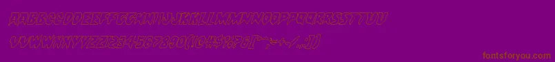 Countsuckulaoutital-Schriftart – Braune Schriften auf violettem Hintergrund