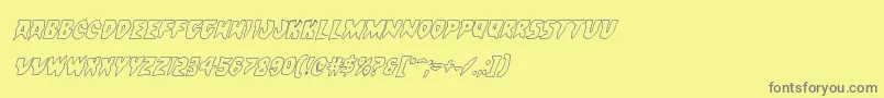 Czcionka Countsuckulaoutital – szare czcionki na żółtym tle