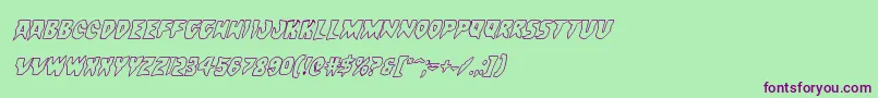 Countsuckulaoutital-Schriftart – Violette Schriften auf grünem Hintergrund