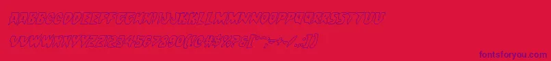 Countsuckulaoutital-Schriftart – Violette Schriften auf rotem Hintergrund