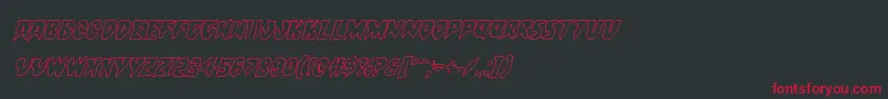 フォントCountsuckulaoutital – 黒い背景に赤い文字
