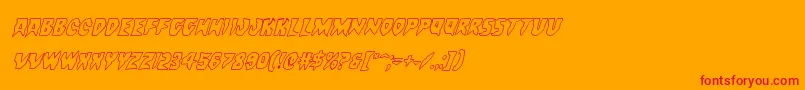 フォントCountsuckulaoutital – オレンジの背景に赤い文字
