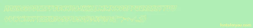 フォントCountsuckulaoutital – 黄色の文字が緑の背景にあります