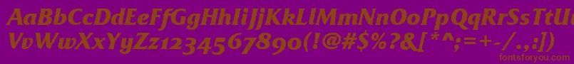 Police FrizQuadrataOsTtBolditalic – polices brunes sur fond violet