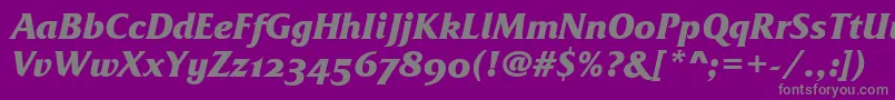 FrizQuadrataOsTtBolditalic Font – Gray Fonts on Purple Background