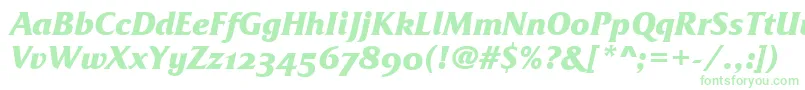 Czcionka FrizQuadrataOsTtBolditalic – zielone czcionki