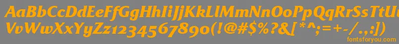 Police FrizQuadrataOsTtBolditalic – polices orange sur fond gris