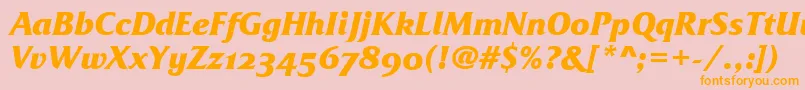FrizQuadrataOsTtBolditalic Font – Orange Fonts on Pink Background