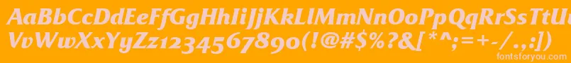 FrizQuadrataOsTtBolditalic Font – Pink Fonts on Orange Background