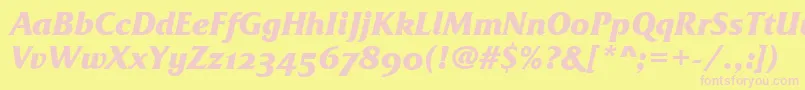 fuente FrizQuadrataOsTtBolditalic – Fuentes Rosadas Sobre Fondo Amarillo