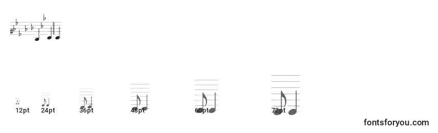 Размеры шрифта Typemymusic1.1