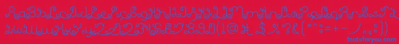 EtherealSky-fontti – siniset fontit punaisella taustalla