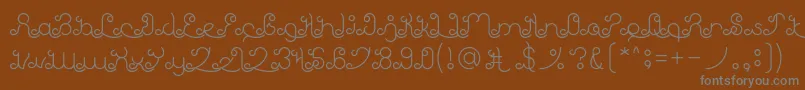 フォントEtherealSky – 茶色の背景に灰色の文字