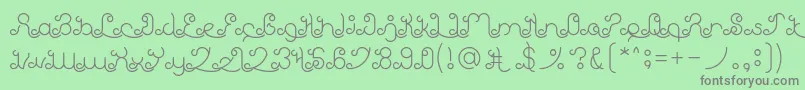 フォントEtherealSky – 緑の背景に灰色の文字