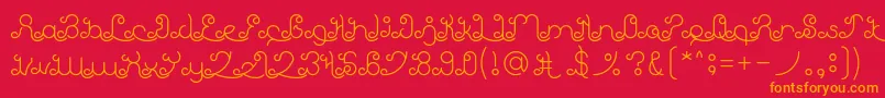 フォントEtherealSky – 赤い背景にオレンジの文字