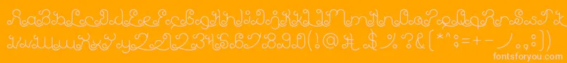 EtherealSky-Schriftart – Rosa Schriften auf orangefarbenem Hintergrund